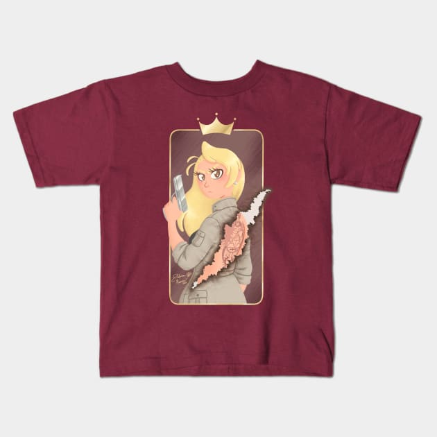 Queen Riza Hawkeye Kids T-Shirt by SilveryDreams